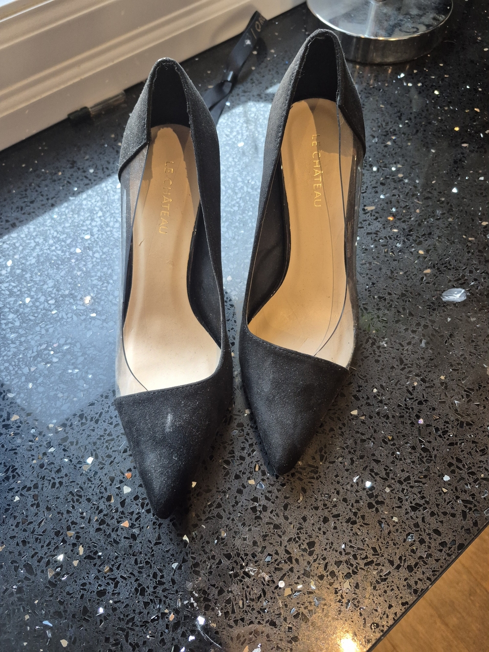 le chateau Black Pointed Toe Stiletto Pumps